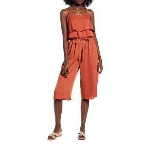One Clothing Ruffle Sleeveless Crop Jumpsuit XS